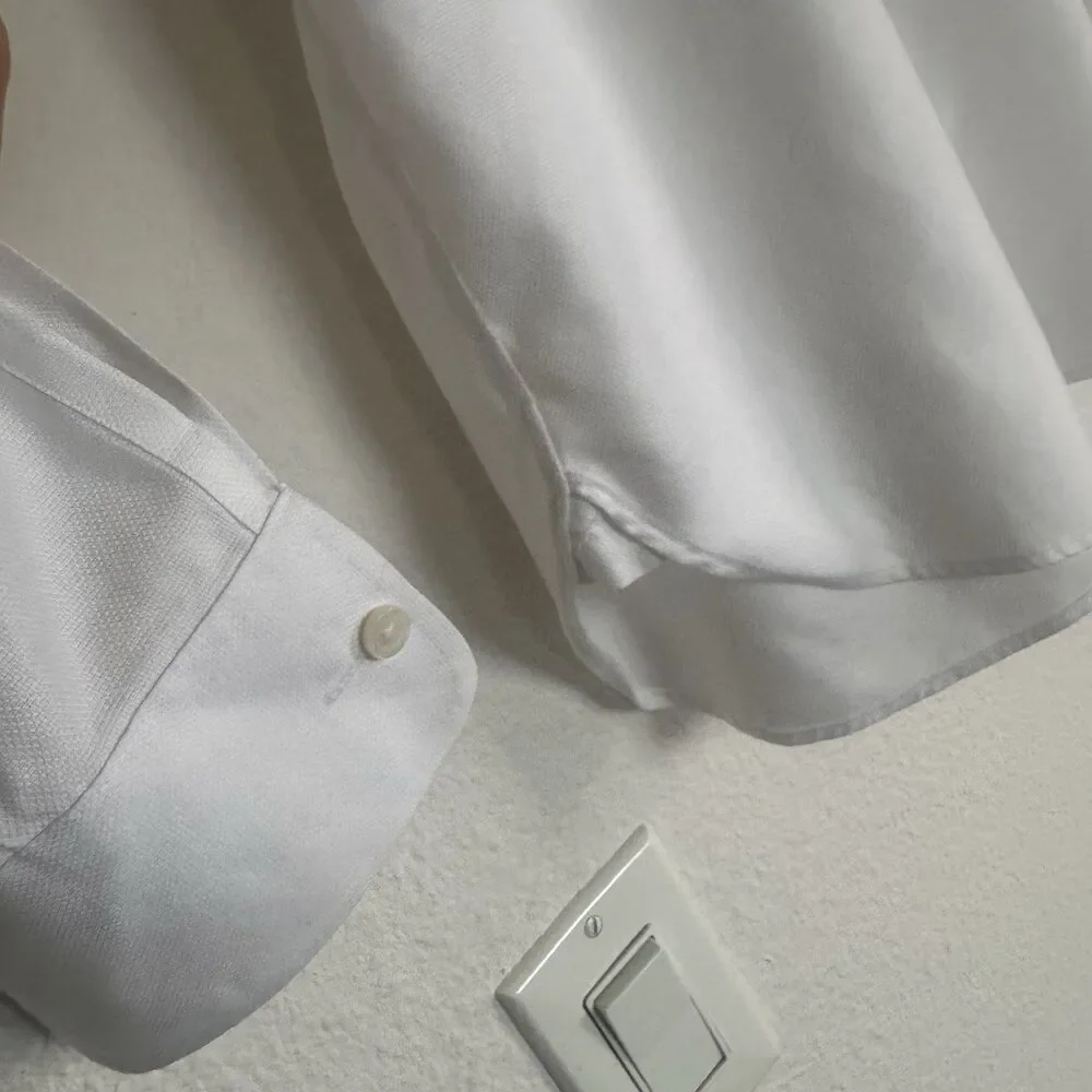 Thompson J. Crew Wrinkle Free Sz L 16-16.5 White 100% Cotton Long Sleeve Shirt